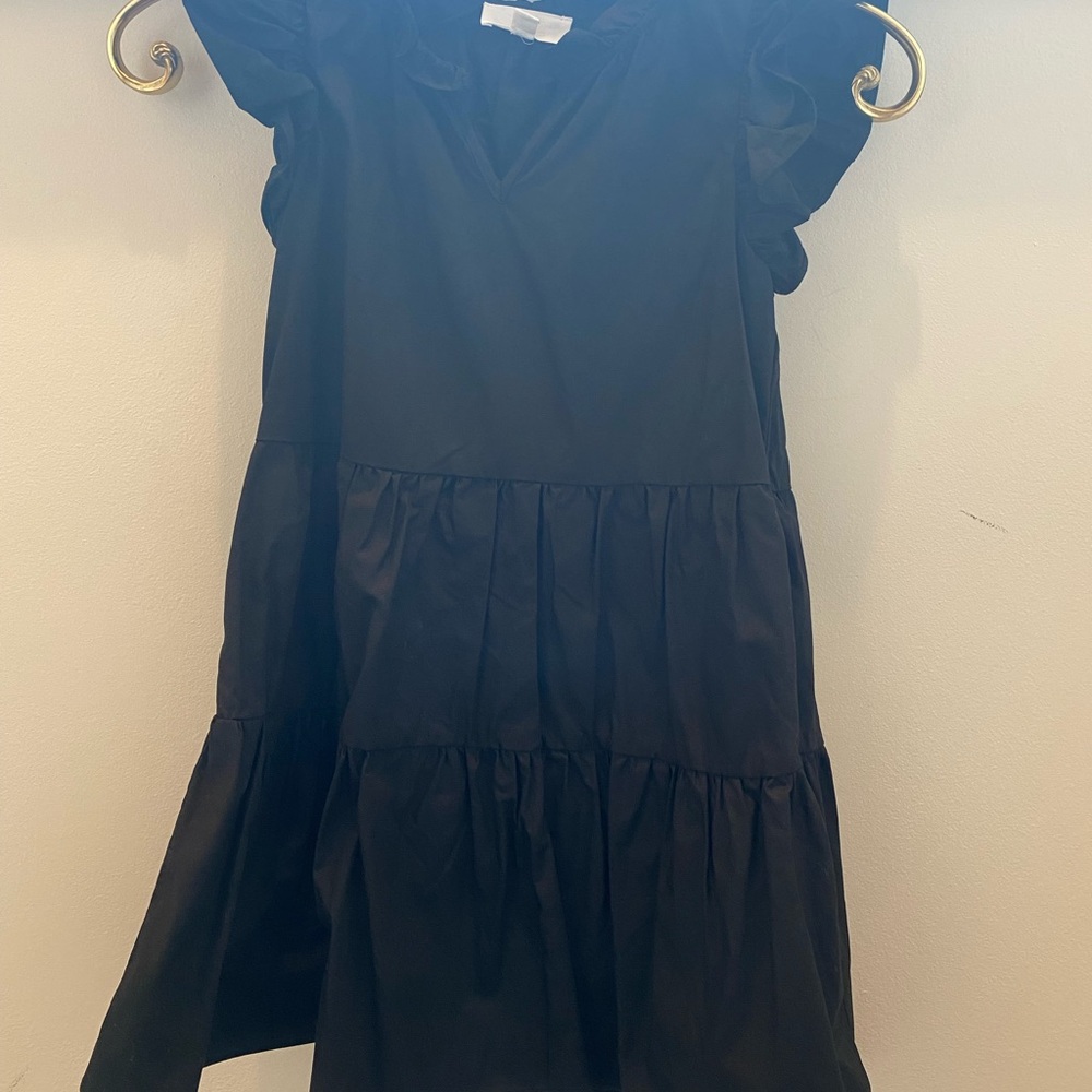Elegant Black Kids Dress with Ruffle Details
